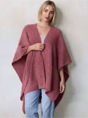Lauren Conrad Rose Knit Poncho Sweater